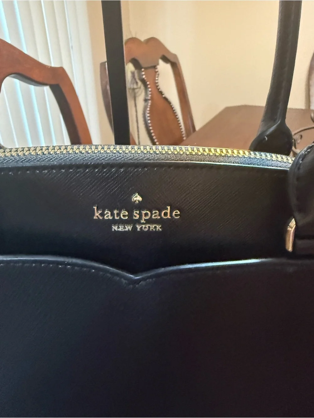 kate spade black crossgrain leather Payton meduim dome satchel